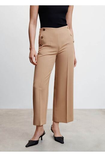 MANGO Woman Short-Legged Buttoned Trousers