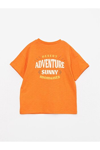 LC Waikiki Bedrucktes kurzärmliges Rundhals-T-Shirt für Baby-Jungen