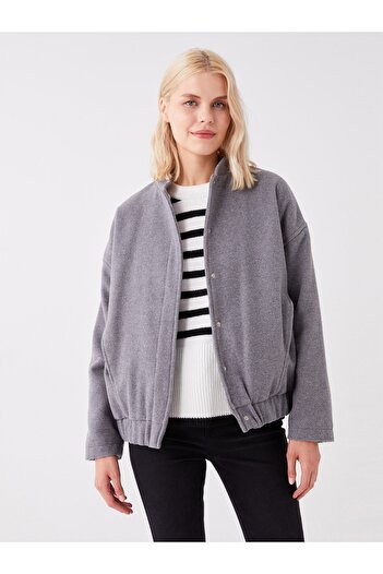 LC Waikiki Obyčejná dámská školní bunda oversize s dlouhým rukávem