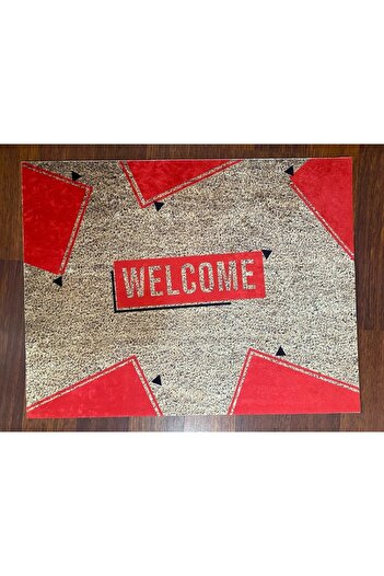 yok yok evim eve dair her şey Geometric Welcome Written Door Mat