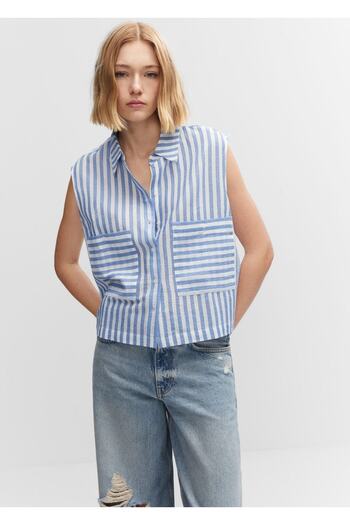 MANGO Woman Cămașă fără mâneci cu model