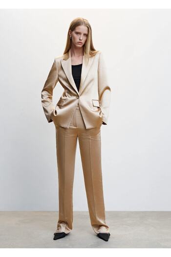 MANGO Woman Satin Blazer Jacket
