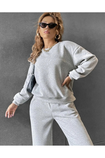 My Blog Γκρι φούτερ Oversize-Φόρμα Jogger