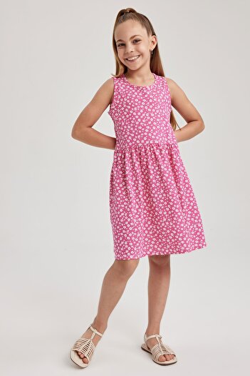 DeFacto Girl's Patterned Cotton Dress