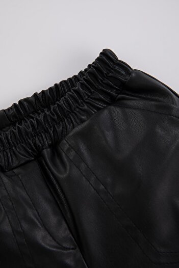 DeFacto Baby Girl Regular Fit Faux Leather Trousers