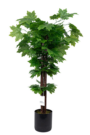YAPAY ÇİÇEKÇİNİZ Çim Detaylı Saksıda 110 Cm Yapay Çınar Ağacı