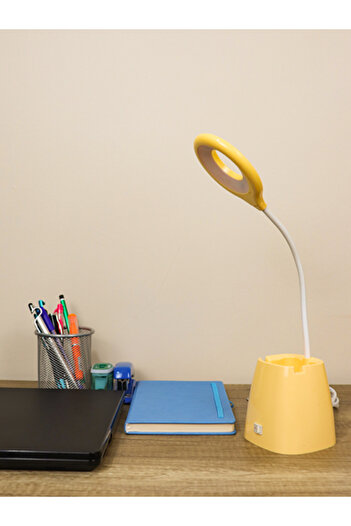 Baysal Ders Çalışma Okuma Led Masa Gece Lambası Sarı Rengi Desk Lamp