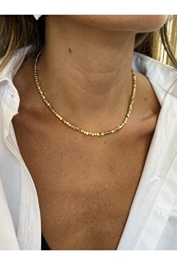 KİLİGİSTANBUL Gold Renk Tam Tur Dorika Kolye