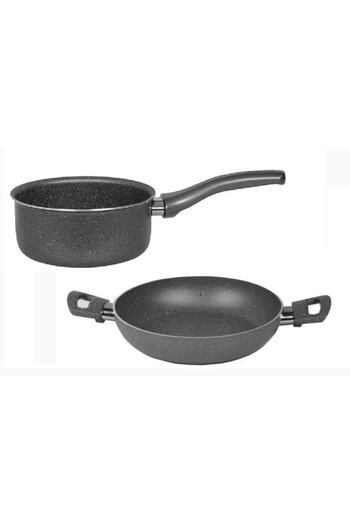 Mehtap 24 CM Granite Egg Sahan and 16 CM Cacheterola Sauce Pan