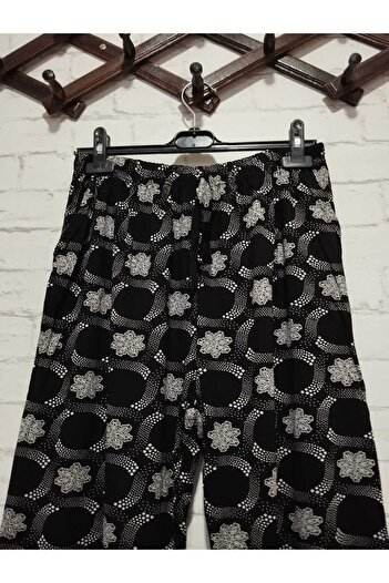 anne moda ankara Comfortable cut, fashionable print, full summer, viscose cotton high waist, 2 pockets half capris