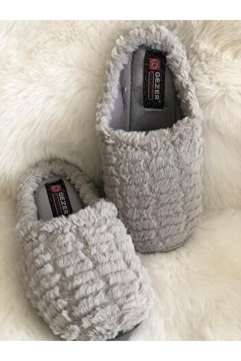 GEZER Plush Women's Winter Gray Indoor Slippers