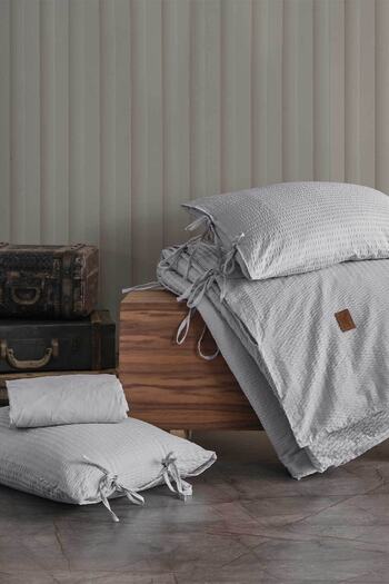 Elart Fitted Duvet cover set double 100% natural cotton ranfors 4 pieces Cool Gray
