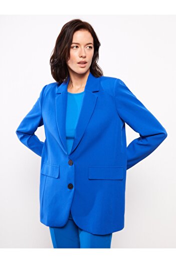 LC Waikiki Gerader Blazer für Damen mit langen Ärmeln und Knopfverschluss vorne