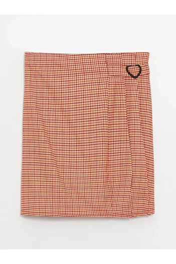 LC Waikiki LCW Kids Girls&#39; Skirt with Elastic Waist Houndstooth Pattern