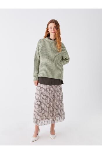 LC Waikiki LCW Modest – Gemusterter Chiffon-Damenrock, elastische Taille