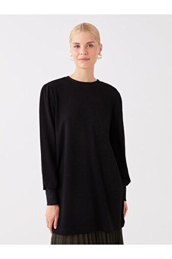 LC Waikiki Women's Tunic - Crew Neck, Solid, Long Sleeve