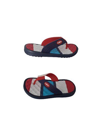 Calx Men's Navy Blue Red Blue Flip Flops Massage Sole Daily Walking Slippers