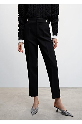 MANGO Woman Straight Cut Buttoned Trousers