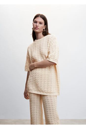 MANGO Woman Knitwear Palazzo Trousers