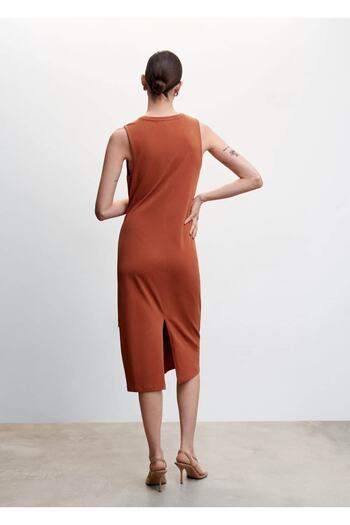 MANGO Woman Fiyonklu Cut-out Detaylı Elbise