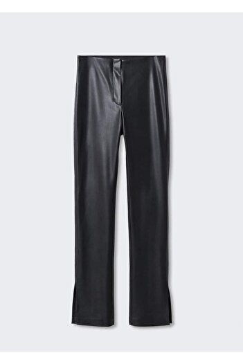 MANGO Woman Deri Görünümlü Pantolon