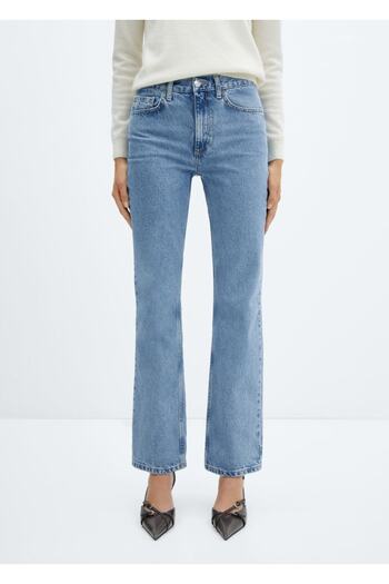 MANGO Woman Mid-waist straight cut jeans