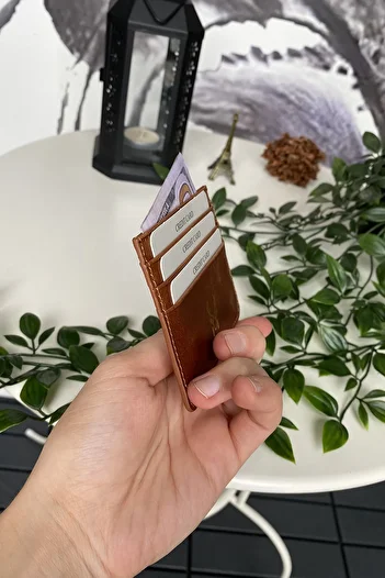 Modica Ducal Ultra Thin Tan Credit Card Holder - Genuine Leather with Minimalist Gift Box
