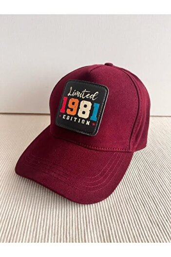 CosmoOutlet 1981 Limited Edition Removable Logo Adjustable Unisex Claret Red Hat