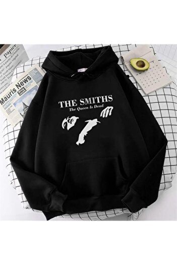 Touz Küt Küt The Smiths Чорна унісекс-футболка з капюшоном великого розміру з принтом