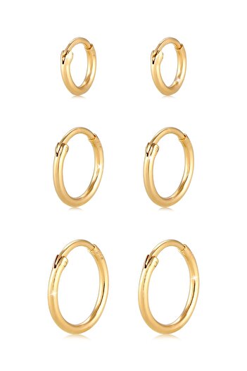 ELLI Ohrringe Creolen Set Trio Basic Must-Have Trend 925 Silber