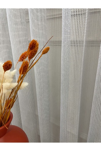 Brillant Modern Textured Knitted 1/2.5 Pleat - Light Gray Tulle Curtain