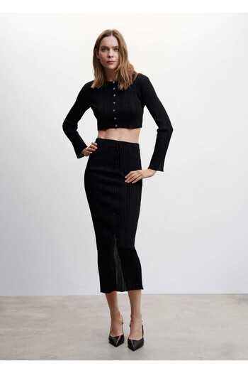 MANGO Woman Thin Braided Short Cardigan