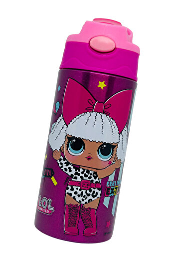 WİGGLE L.O.L Steel Thick School Water Bottle with Silicone Straw