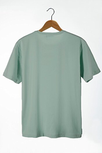 Terapi Men Unisex Mint Green No Regret Printed Crew Neck Oversize Cotton T-shirt