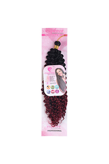 KONAK PERUK Black Red Ombreli Afro Wave Hair