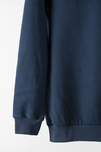 Terapi Men Erkek Lacivert Bisiklet Yaka Basic Düz Sweatshirt
