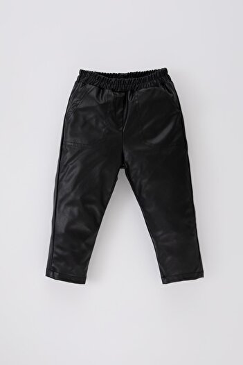 DeFacto Baby Girl Regular Fit Faux Leather Trousers