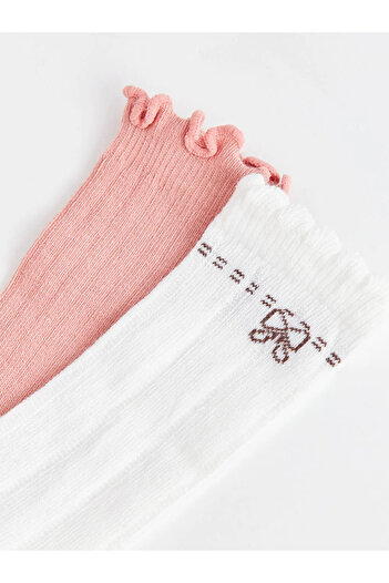 LC Waikiki Lcw Baby Self Patterned Baby Girl Socks 2-Piece (W3)