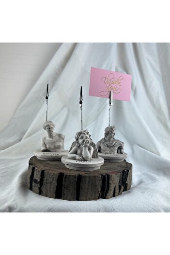 oasis decoration Mink Antique Venus, Cupid (Angel) and Apollo Pedestal Sculpture 3-Piece Note Holder Set, Photo Holder