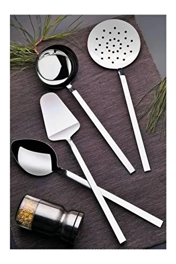 Besa Home Arvey 4-Piece Serving Set Ladle Colander Spoon Spatula Set 4 Pieces