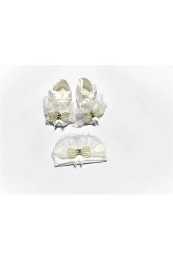ETM Baby Hair Band & Booties 0-6 Months Butterfly Patterned Decorated
