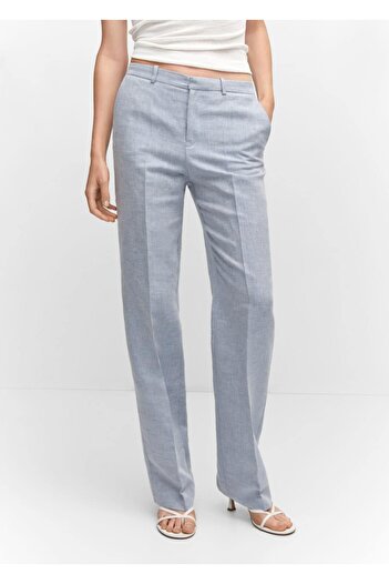 MANGO Woman Textured linen pants