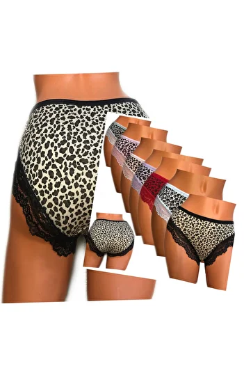 Afrodizyac Pachet de 7 Bato din bambus cu detaliu din dantelă cu imprimeu leopard (extra flexibil și extra moale)