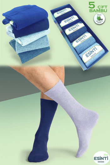 Esinti Men's Socks Bamboo Scented Seamless Classic Socket Socks Thin Long Men's Economical Socks 5 Pieces