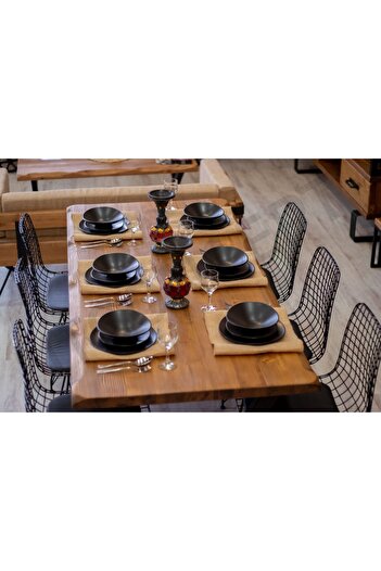 NT Concept Ntconcept Doğal Ahşap Yemek Masası(100cm-210cm-h76cm)-Sadece Masa