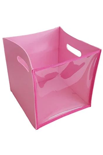 MARVA Felt Organizer Box with Pink Transparent Front