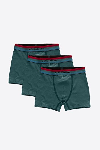 Malabadi Boy's Green 3 Pack Cotton Elastane Boxers 208