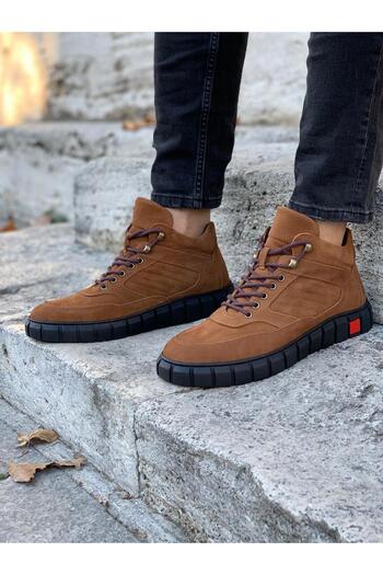 LONATOLİA Men's Tan Leather Boots-Tan