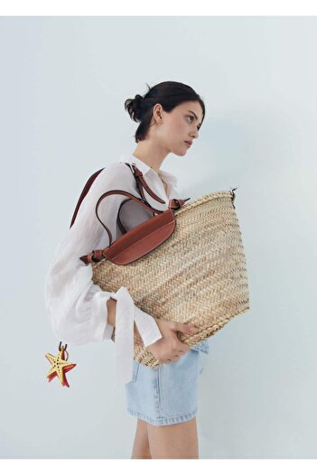 MANGO Woman Τσάντα Raffia
