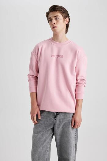 DeFacto Boxy Fit Crew Neck Printed Sweatshirt V5306Az23Au